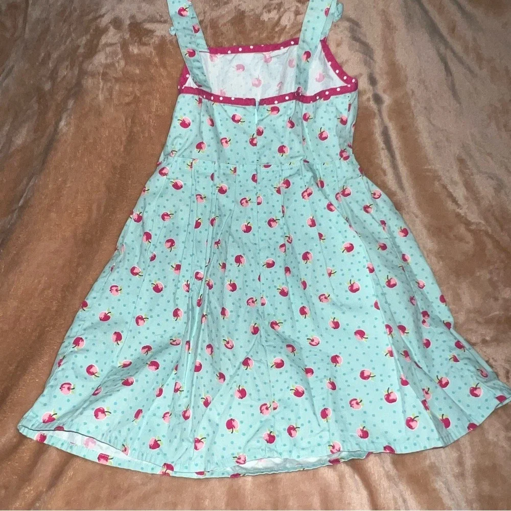 Gymboree Girls Aqua Pink Candy Apple Polka Dot Sun Dress Size 8 Vintage 2007